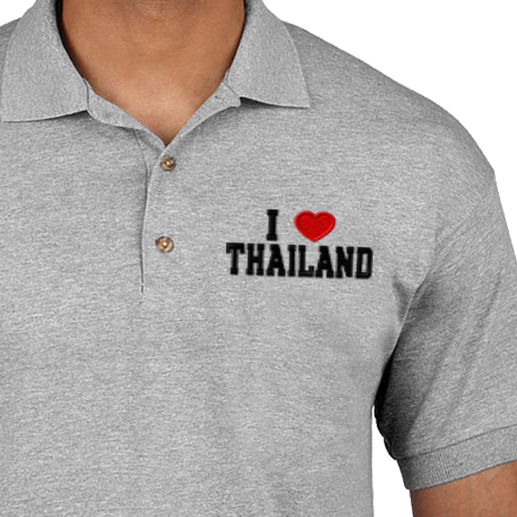 Polo Shirts for Men I Love Thailand Cotton Short Sleeves Golf Tees - Picture 3 of 11