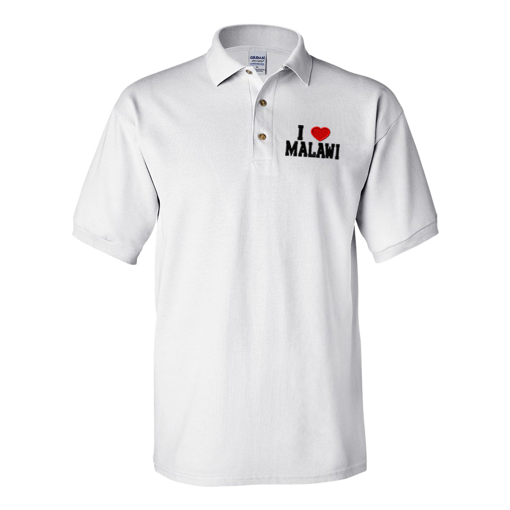 Polo Shirts for Men I Love Malawi Cotton Short Sleeves Golf Tees - Picture 10 of 11