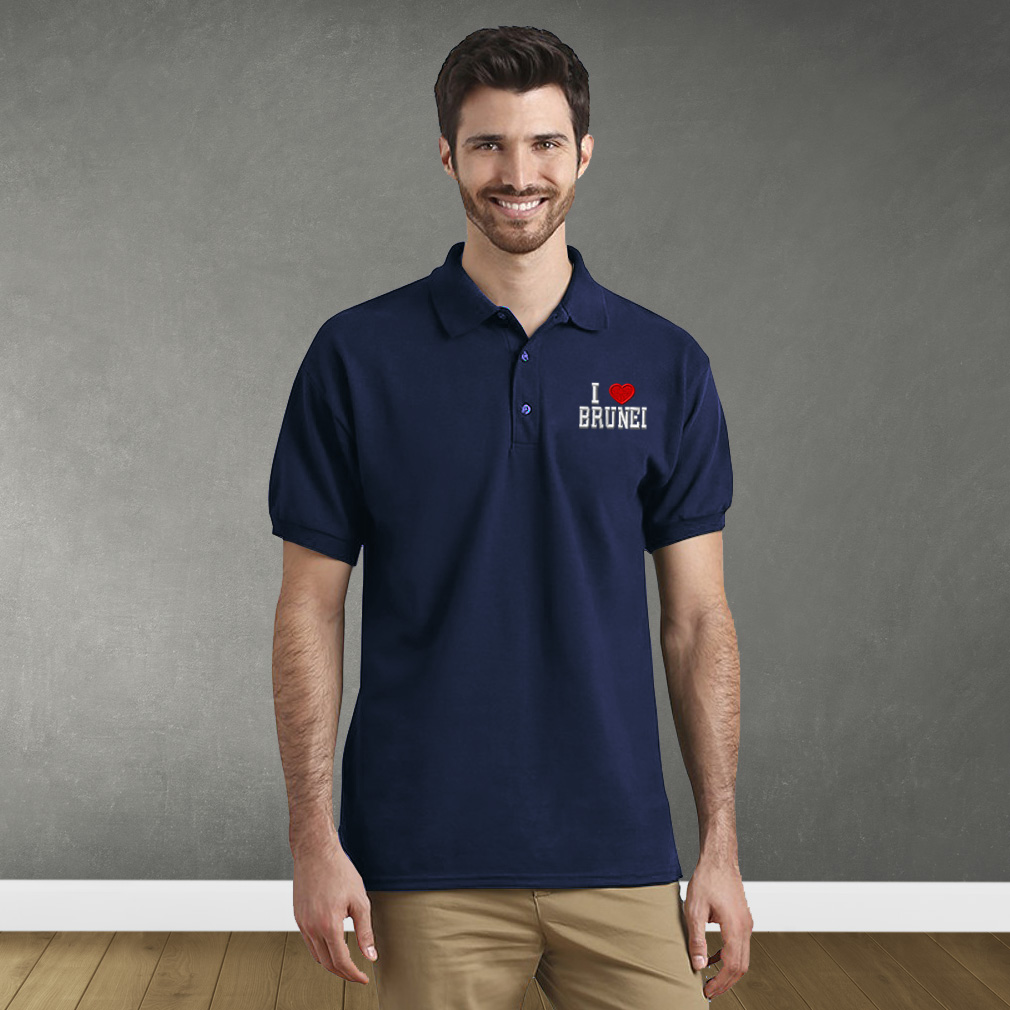 Polo Shirts for Men I Love Brunei Cotton Short Sleeves Golf Tees - Picture 4 of 11
