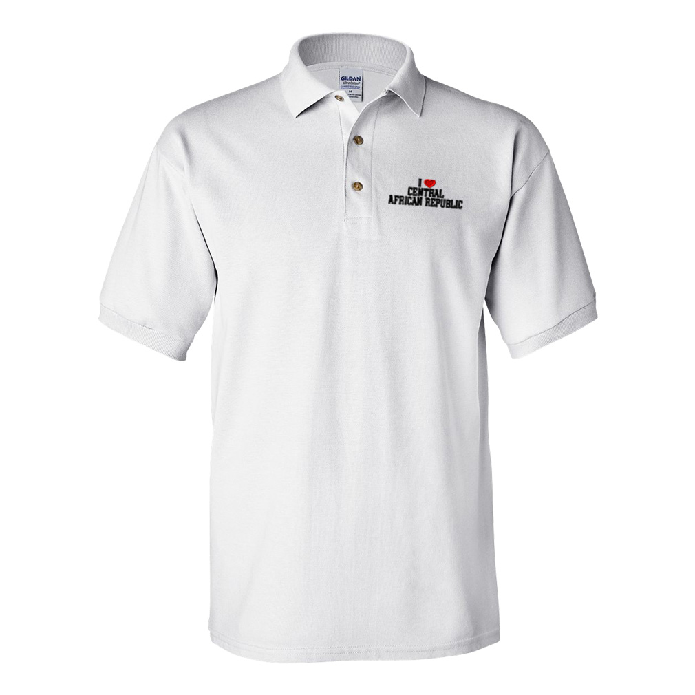 Polo Shirts for Men I Love Central African Republic Short Sleeves Golf Tees - Picture 10 of 11